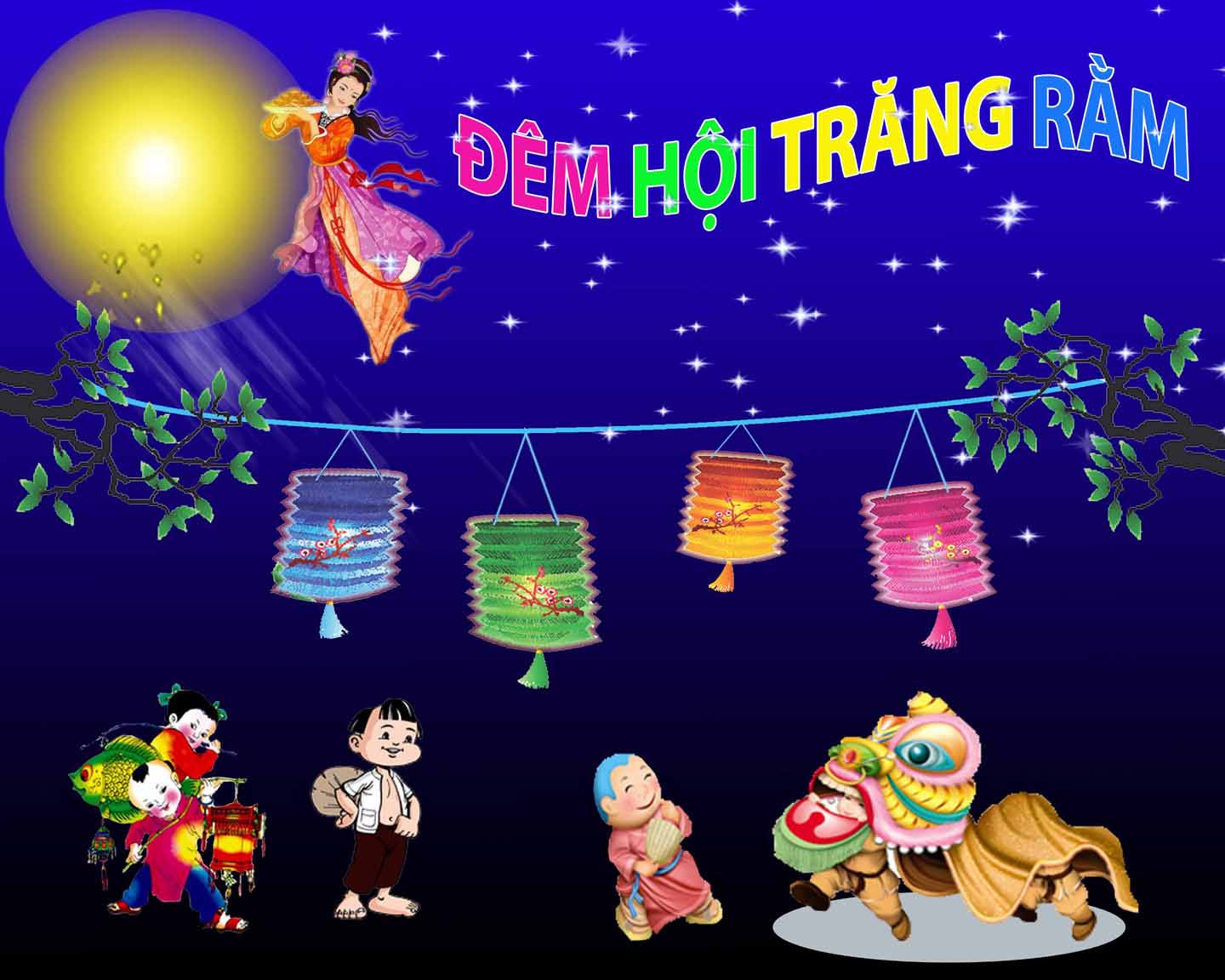 Đêm hội trăng rằm luôn là một sự kiện được các bạn nhỏ chờ đón Đêm hội trăng rằm luôn là một sự kiện được các bạn nhỏ chờ đón